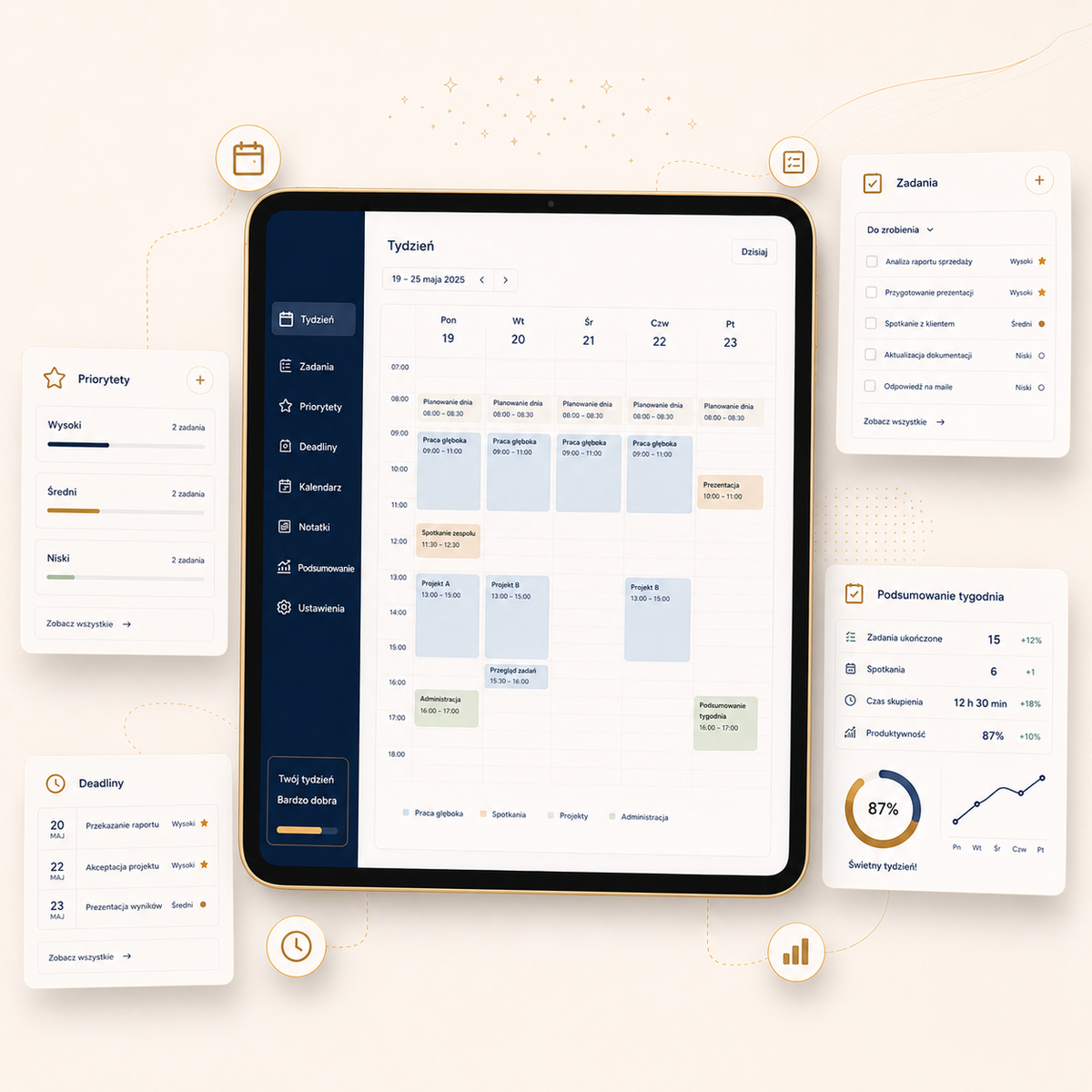 Tygodniowy planner pracy